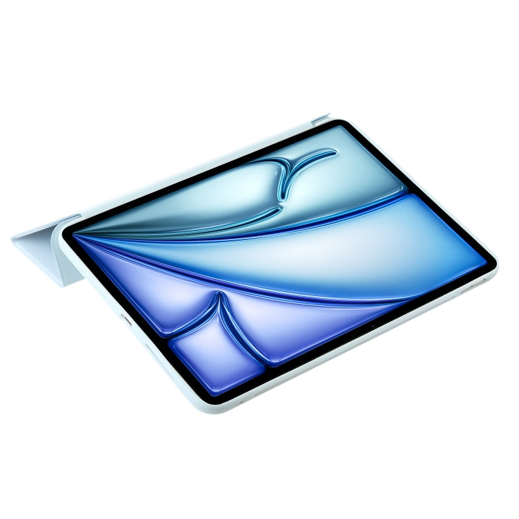 For iPad Air 11 2025 / 2024 Three-fold Holder Flip Tablet Leather Case(Sky Blue) by buy2fix