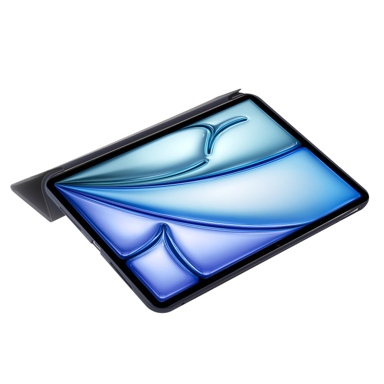 For iPad Air 11 2025 / 2024 Three-fold Holder Flip Tablet Leather Case(Dark Blue) by buy2fix