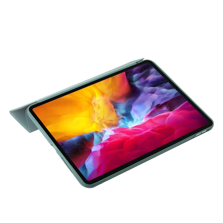 For iPad Pro 11 2025 / 2024 Three-fold Holder Flip Tablet Leather Case(Dark Green) by buy2fix