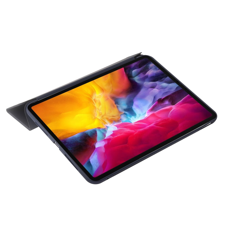 For iPad Pro 11 2025 / 2024 Three-fold Holder Flip Tablet Leather Case(Dark Blue) by buy2fix