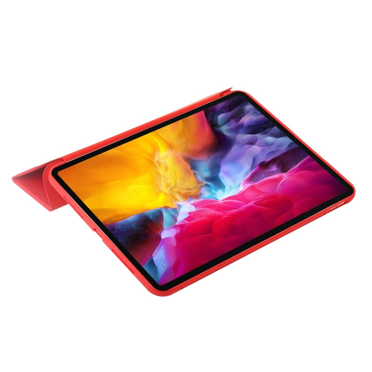 For iPad Pro 11 2025 / 2024 Three-fold Holder Flip Tablet Leather Case(Red) by buy2fix
