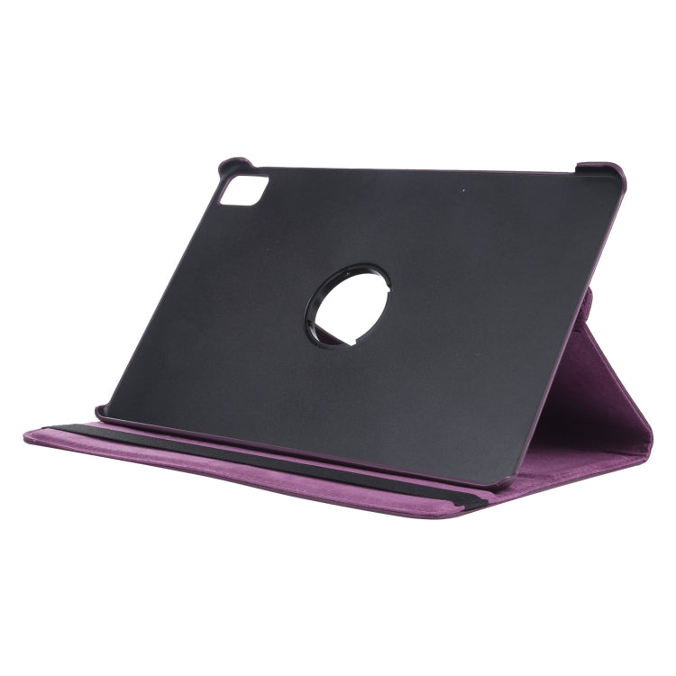 For iPad Pro 13 2025 / 2024 360 Degree Rotation Litchi Texture Leather Tablet Case with Holder(Purple) by buy2fix