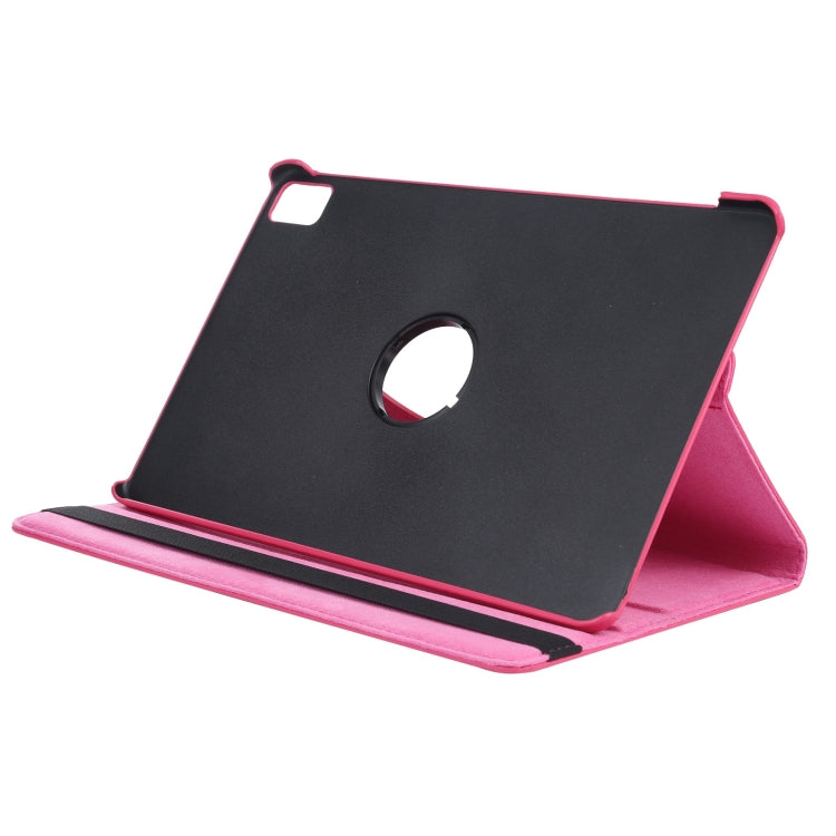 For iPad Air 13 2025 / 2024 360 Degree Rotation Litchi Texture Leather Tablet Case with Holder(Rose Red) by buy2fix