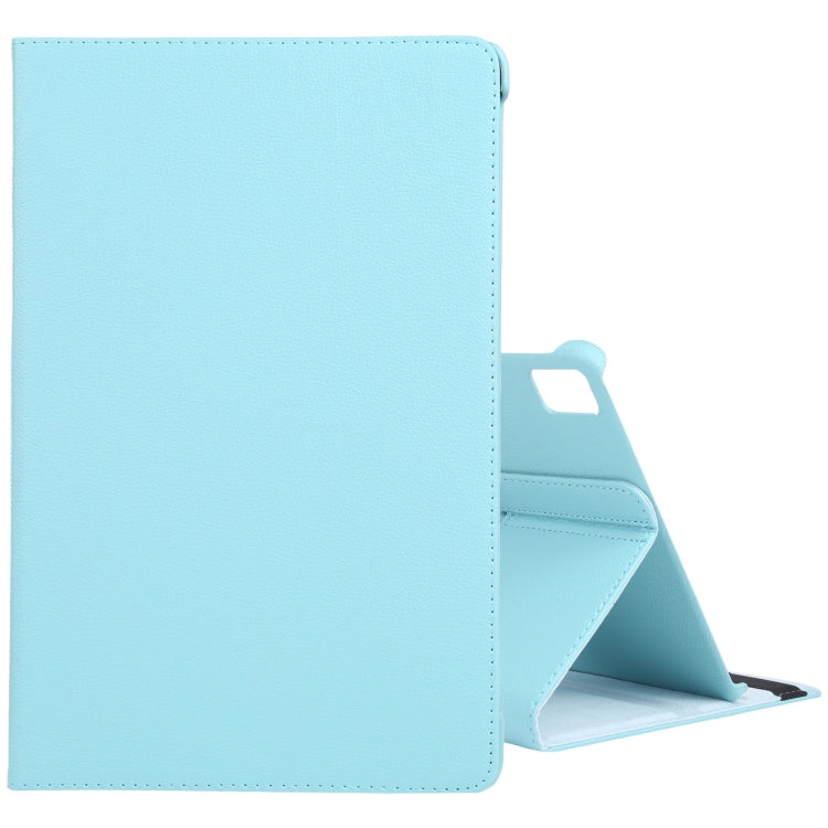 For iPad Air 11 2025 / 2024 360 Degree Rotation Litchi Texture Leather Tablet Case with Holder(Sky Blue) - More iPad Cases by buy2fix | Online Shopping UK | buy2fix