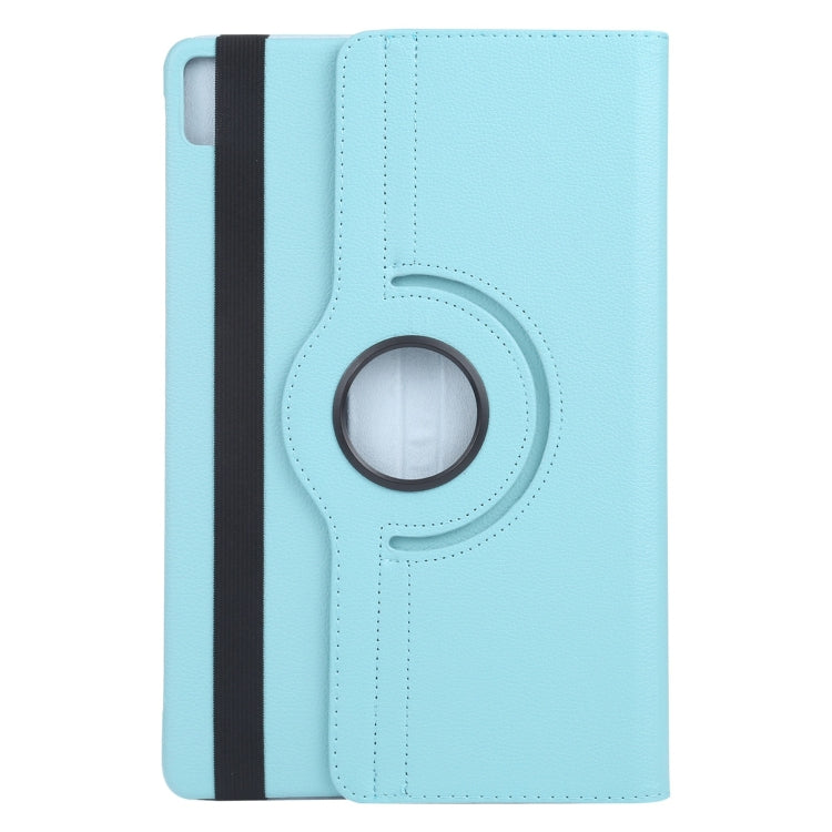 For iPad Air 11 2025 / 2024 360 Degree Rotation Litchi Texture Leather Tablet Case with Holder(Sky Blue) - More iPad Cases by buy2fix | Online Shopping UK | buy2fix