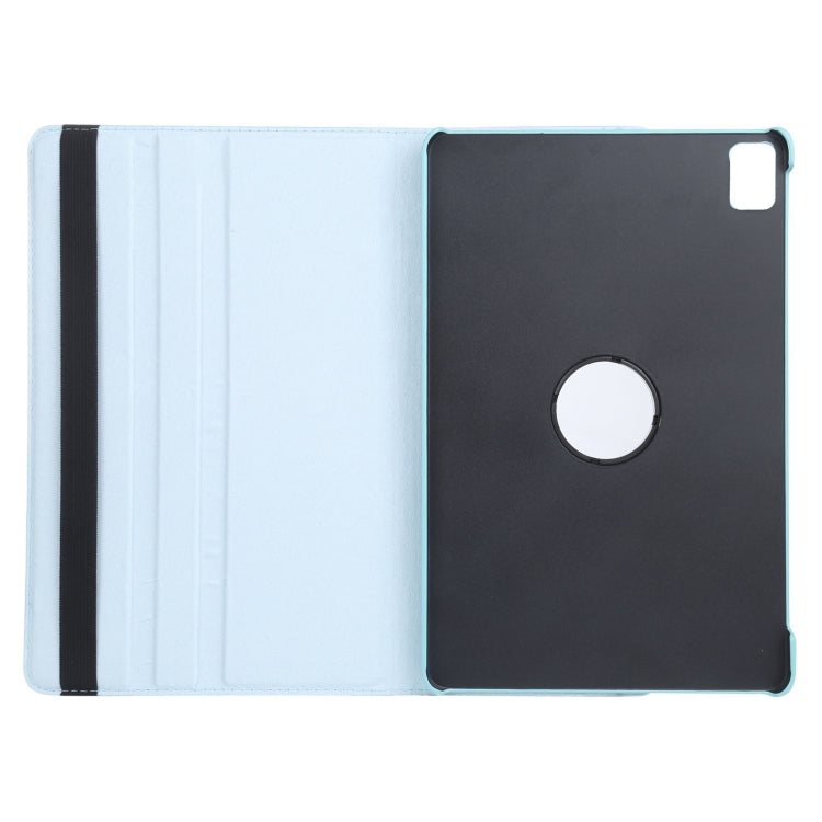 For iPad Air 11 2025 / 2024 360 Degree Rotation Litchi Texture Leather Tablet Case with Holder(Sky Blue) - More iPad Cases by buy2fix | Online Shopping UK | buy2fix