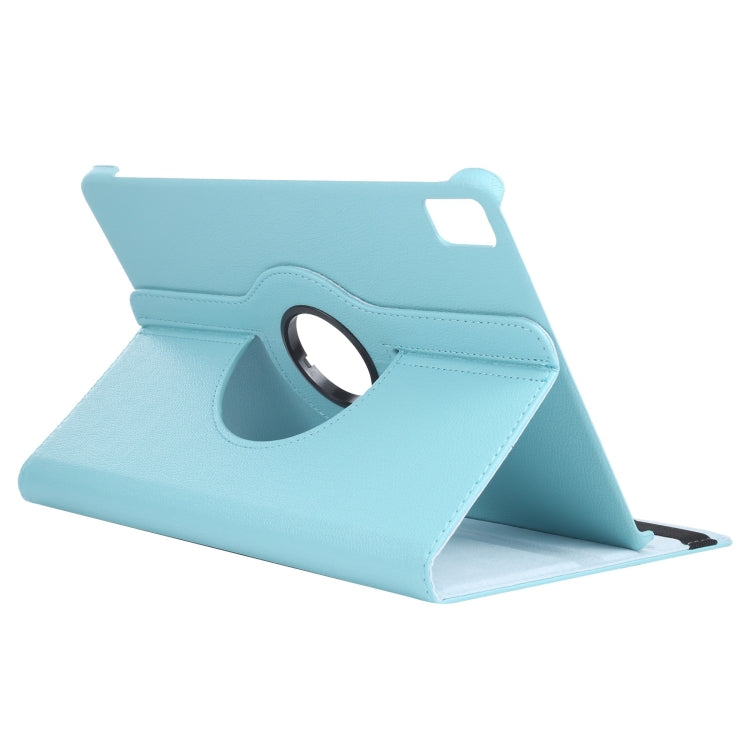 For iPad Air 11 2025 / 2024 360 Degree Rotation Litchi Texture Leather Tablet Case with Holder(Sky Blue) - More iPad Cases by buy2fix | Online Shopping UK | buy2fix