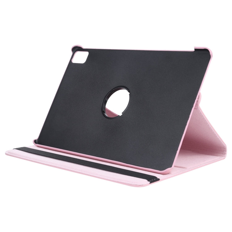 For iPad Pro 11 2025 / 2024 360 Degree Rotation Litchi Texture Leather Tablet Case with Holder(Pink) by buy2fix