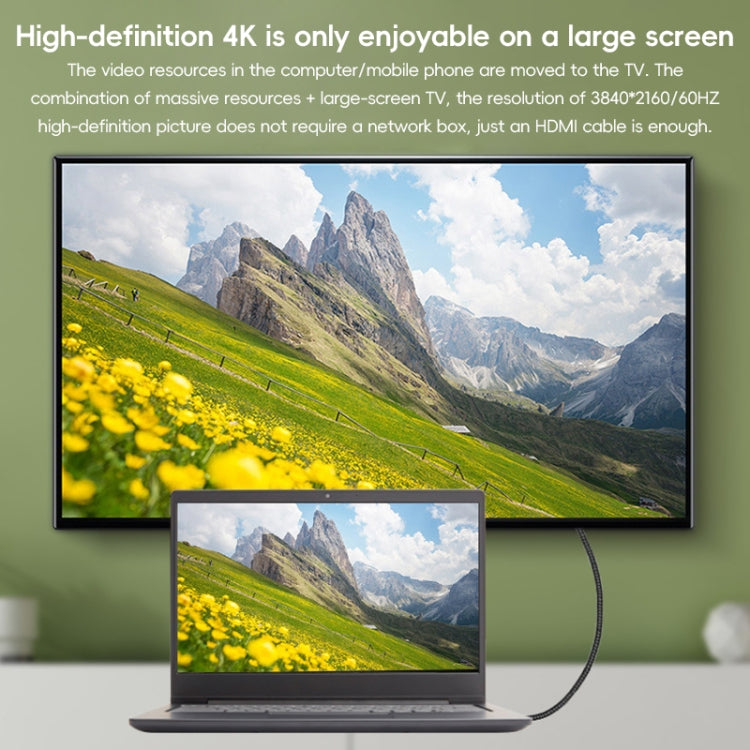 HDTV to Mini HDTV 4K UHD Video Transmission Braided Cable, Length:3m(Grey) by buy2fix