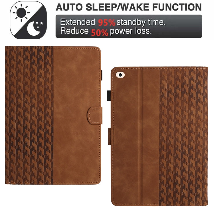 For iPad Air / Air 2 / 9.7 2017 / 2018 Building Blocks Embossed Leather Smart Tablet Case(Brown) - iPad 9.7 (2018) & (2017) Cases by buy2fix | Online Shopping UK | buy2fix