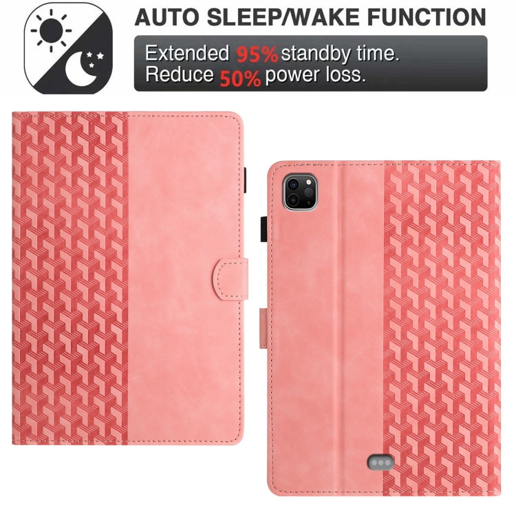 For iPad Pro 11 2025 / 2024 Building Blocks Embossed Leather Smart Tablet Case(Pink) by buy2fix