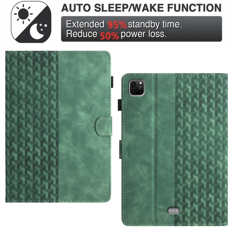 For iPad Pro 11 2025 / 2024 Building Blocks Embossed Leather Smart Tablet Case(Green) by buy2fix