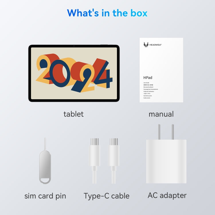 HEADWOLF Hpad6 4G LTE Tablet PC, 8GB+256GB, 11.97 inch Android 14 MT8781 Octa Core Support Dual SIM, Global Version with Google Play(Dark Grey) by HEADWOLF