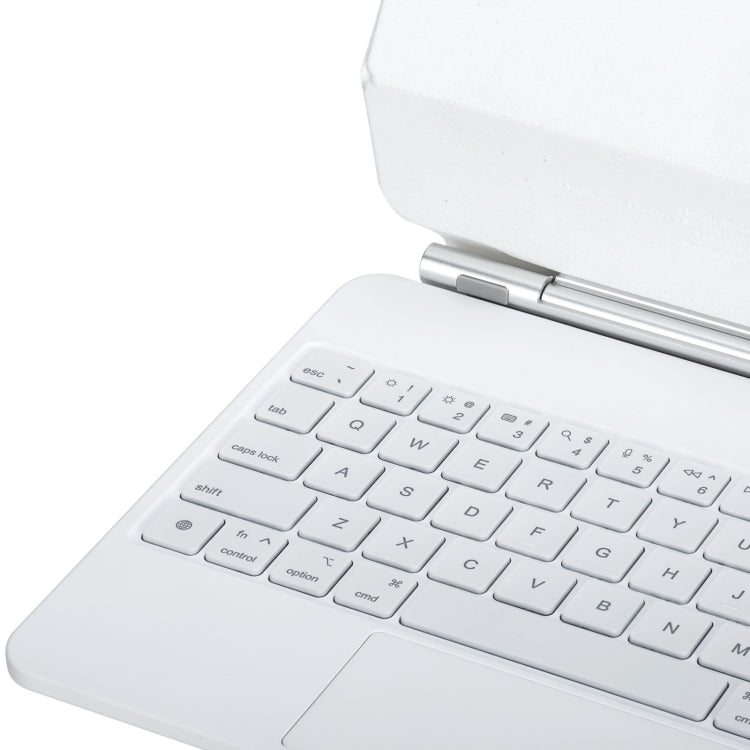 For iPad Air 11 2025 / 2024 / Pro 11 2022 Touch Pad Bluetooth Keyboard Leather Case(White) by buy2fix