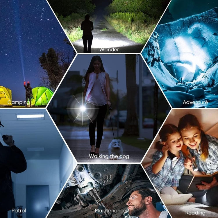 W5201-1 19 LEDs 3200LM Super Bright Rechargeable Flashlight(Black) by buy2fix