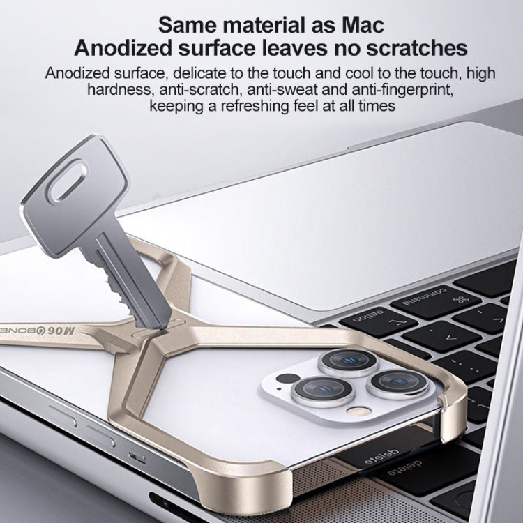 For iPhone 15 Frameless X-shaped Metal Phone Case(Grey) by buy2fix