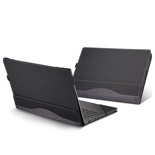 For HP Laptop 14s-dp / 14-dk / 14s-dk Leather Laptop Shockproof Protective Case(Black) by buy2fix