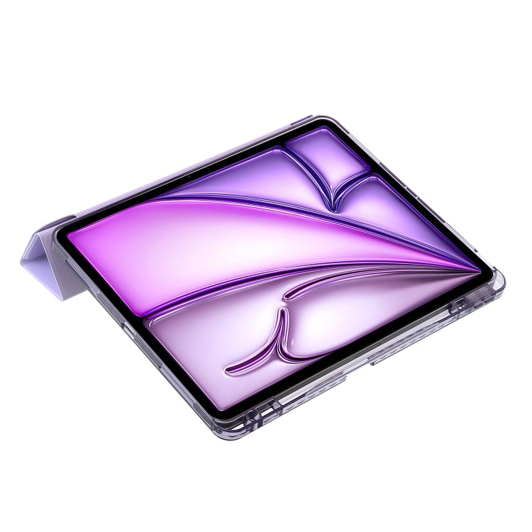 For iPad Air 13 2025 / 2024 Clear Acrylic Deformation Leather Tablet Case(Purple) by buy2fix