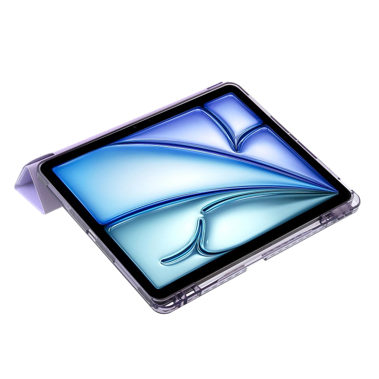 For iPad Air 11 2025 / 2024 Clear Acrylic Deformation Leather Tablet Case(Lavender Purple) by buy2fix