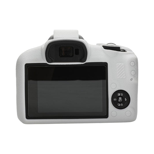 For Canon EOS R100 Litchi Texture Soft Silicone Protective Case(White) by buy2fix