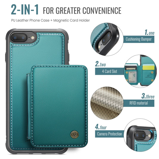 For iPhone 8 Plus / 7 Plus / 6 Plus JEEHOOD J05 Business Magnetic Style RFID Leather Phone Case(Blue Green) - More iPhone Cases by JEEHOOD | Online Shopping UK | buy2fix
