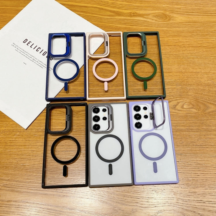 For Samsung Galaxy S23 5G Metal Lens Frame Holder MagSafe Phone Case(Green) by buy2fix