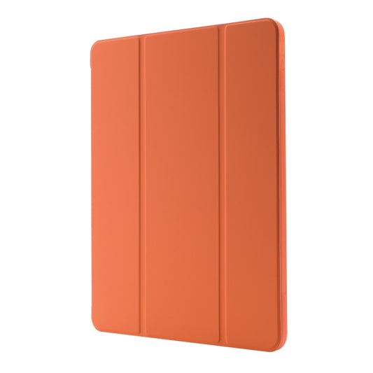 For iPad Pro 13 2025 / 2024 Skin Feel Tri-fold Leather Tablet Case with Pen Slot(Orange) by buy2fix