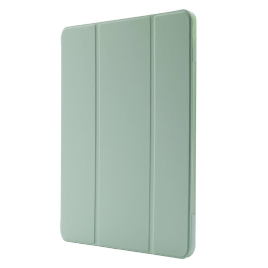 For iPad Air 13 2025 / 2024 Skin Feel Tri-fold Leather Tablet Case with Pen Slot(Matcha Green) by buy2fix