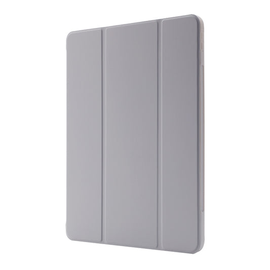 For iPad Air 13 2025 / 2024 Skin Feel Tri-fold Leather Tablet Case with Pen Slot(Grey) by buy2fix