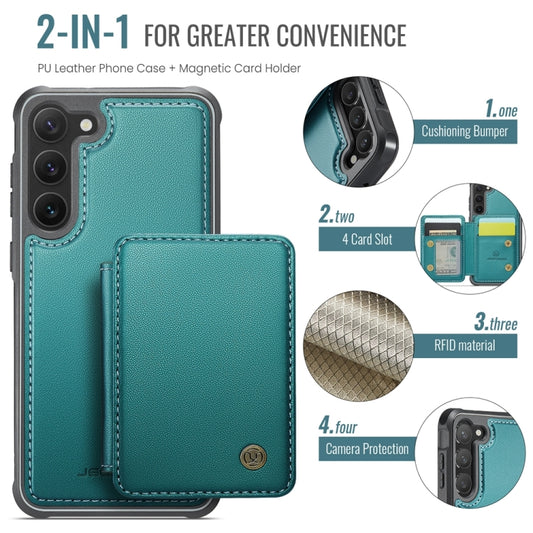 For Samsung Galaxy S23+ 5G JEEHOOD J05 Business Magnetic Style RFID Leather Phone Case(Blue Green) - Galaxy S23+ 5G Cases by JEEHOOD | Online Shopping UK | buy2fix