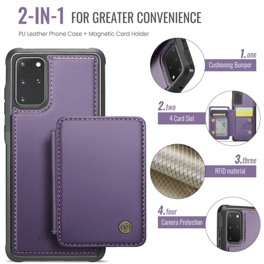 For Samsung Galaxy S20+ 5G JEEHOOD J05 Business Magnetic Style RFID Leather Phone Case(Purple) - Galaxy Phone Cases by JEEHOOD | Online Shopping UK | buy2fix