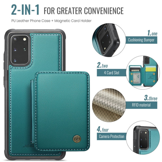 For Samsung Galaxy S20+ 5G JEEHOOD J05 Business Magnetic Style RFID Leather Phone Case(Blue Green) - Galaxy Phone Cases by JEEHOOD | Online Shopping UK | buy2fix