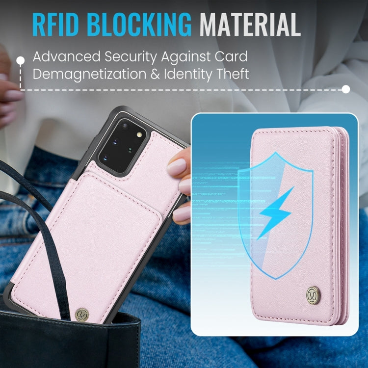 For Samsung Galaxy S20+ 5G JEEHOOD J05 Business Magnetic Style RFID Leather Phone Case(Pink) - Galaxy Phone Cases by JEEHOOD | Online Shopping UK | buy2fix
