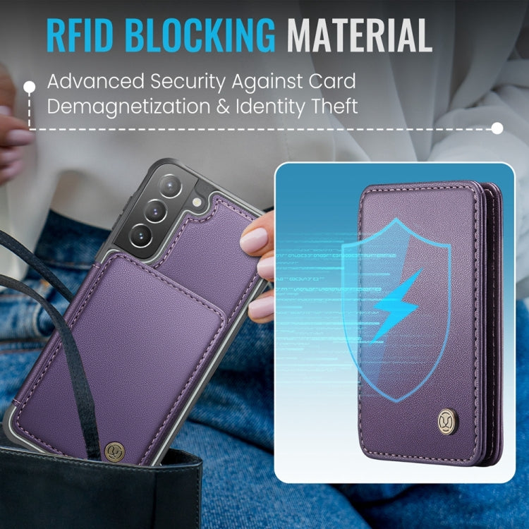 For Samsung Galaxy S21+ 5G JEEHOOD J05 Business Magnetic Style RFID Leather Phone Case(Purple) - Galaxy S21+ 5G Cases by JEEHOOD | Online Shopping UK | buy2fix