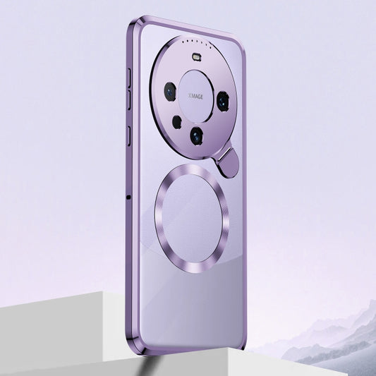 For Huawei Mate 60 Pro Aromatherapy Holder Single-sided MagSafe Magnetic Phone Case(Purple) by buy2fix