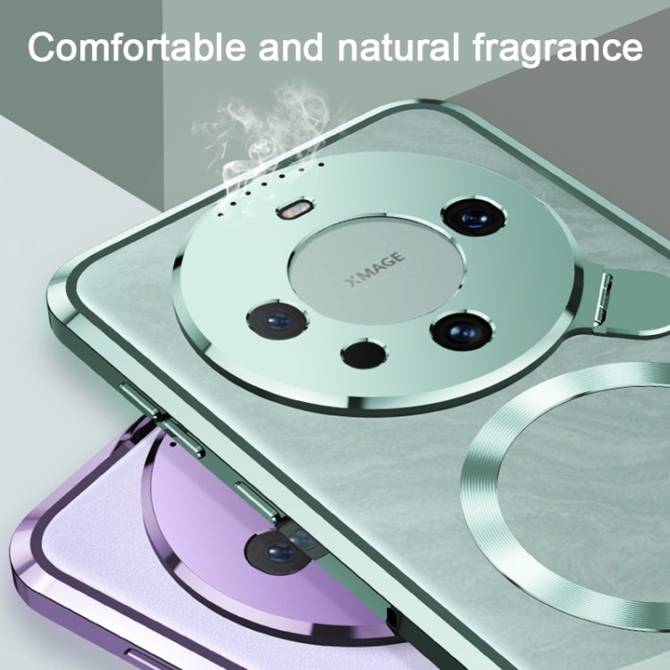 For Huawei Mate 60 Aromatherapy Holder Single-sided MagSafe Magnetic Phone Case(Purple) by buy2fix
