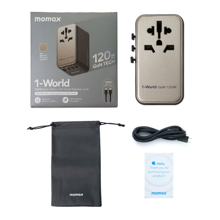 MOMAX UA15 1-World+ 120W Gallium Nitride Global Conversion Socket Power Adapter by MOMAX