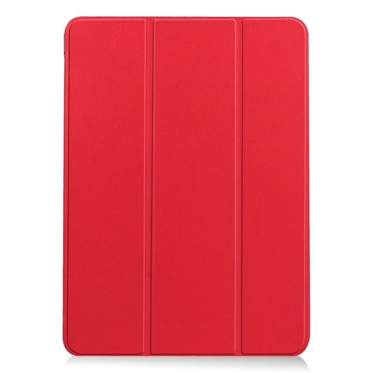 For iPad Air 13 2025 / 2024 Custer Pure Color 3-Fold Holder Smart Leather Tablet Case(Red) by buy2fix