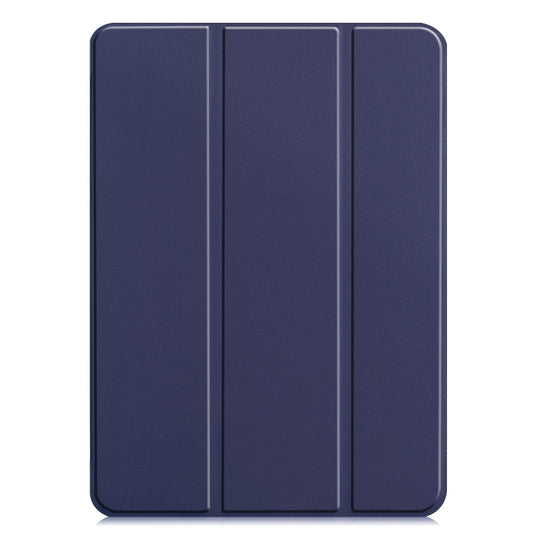 For iPad Pro 13 2025 / 2024 Custer Pure Color 3-Fold Holder Smart Leather Tablet Case(Dark Blue) by buy2fix