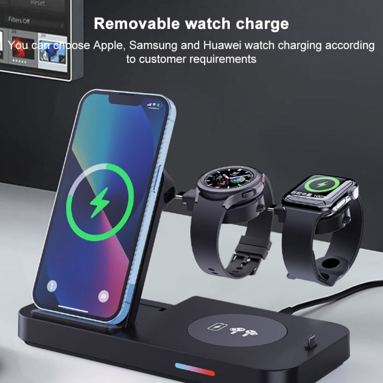 For Huawei Series 3 in 1 15W Earphones/Phones/Watch Fold Wireless Charger Stand(Black) by buy2fix
