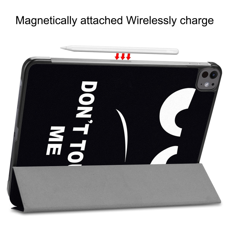 For iPad Pro 13 2025 / 2024 Custer Painted 3-Fold Holder Smart Leather Tablet Case(Big Eyes ME) by buy2fix