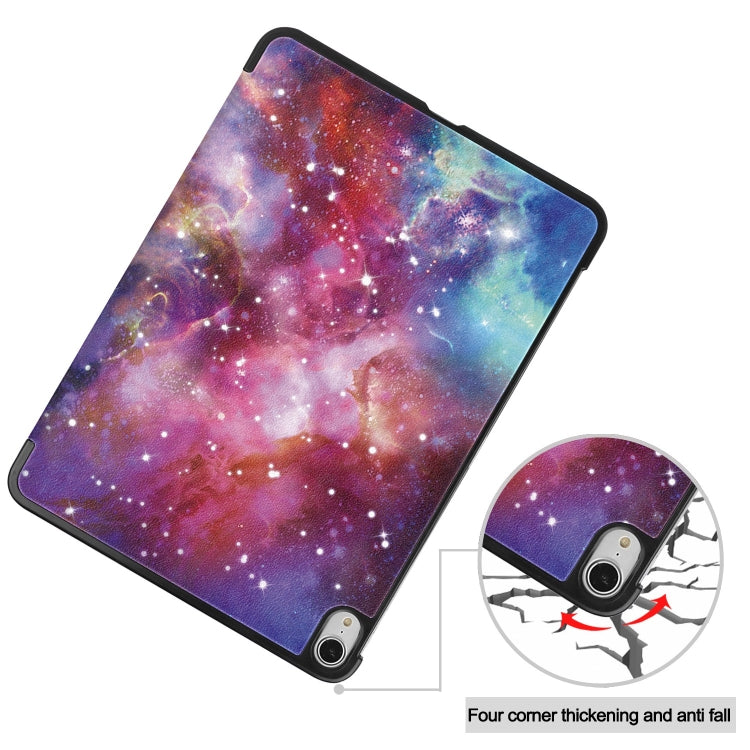 For iPad Air 13 2025 / 2024 Custer Painted 3-Fold Holder Smart Leather Tablet Case(Milky Way Nebula) by buy2fix