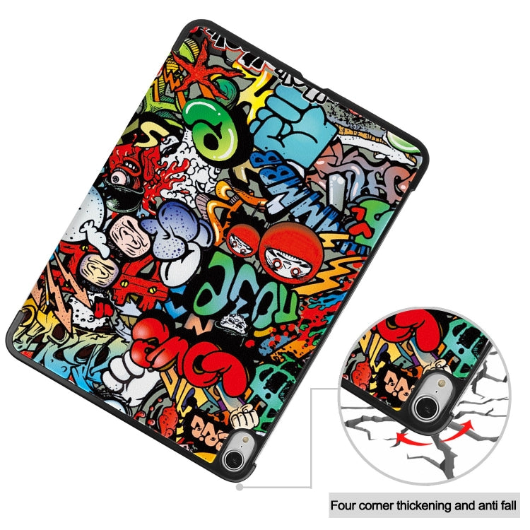 For iPad Air 13 2025 / 2024 Custer Painted 3-Fold Holder Smart Leather Tablet Case(Graffiti) by buy2fix
