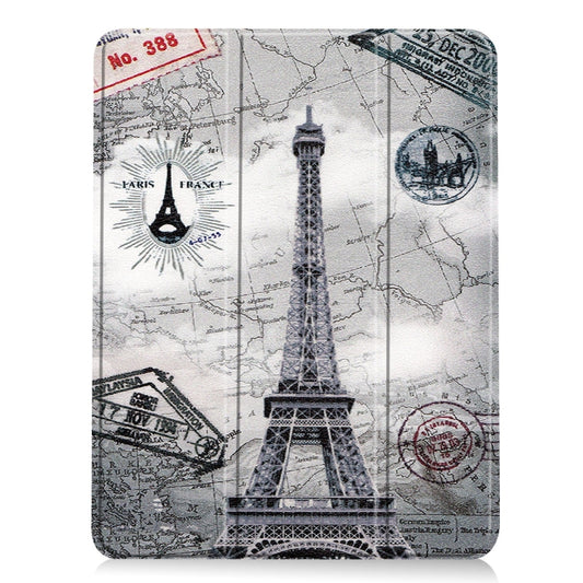 For iPad Air 11 2024 / 2025 Custer Painted 3-Fold Holder Smart Leather Tablet Case(Eiffel Tower) by buy2fix
