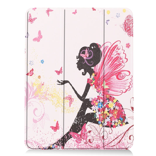 For iPad Air 11 2024 / 2025 Custer Painted 3-Fold Holder Smart Leather Tablet Case(Elf Girl) by buy2fix