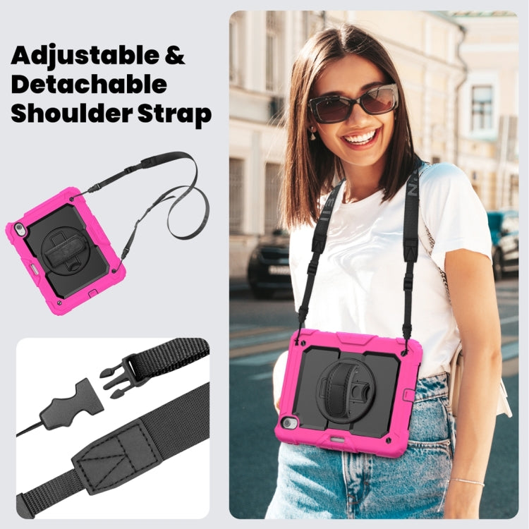 For iPad Air 11 2024 / Air 11 2025 Silicone Hybrid PC Tablet Protective Case(Black+Rose Red) - iPad Air 11 2025 / 2024 Cases by buy2fix | Online Shopping UK | buy2fix