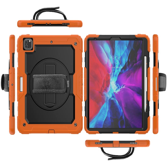 For iPad Pro 13 2025 / 2024 Lucky Wheel Grip Silicone Hybrid PC Tablet Case with Shoulder Strap(Orange+Black) by buy2fix