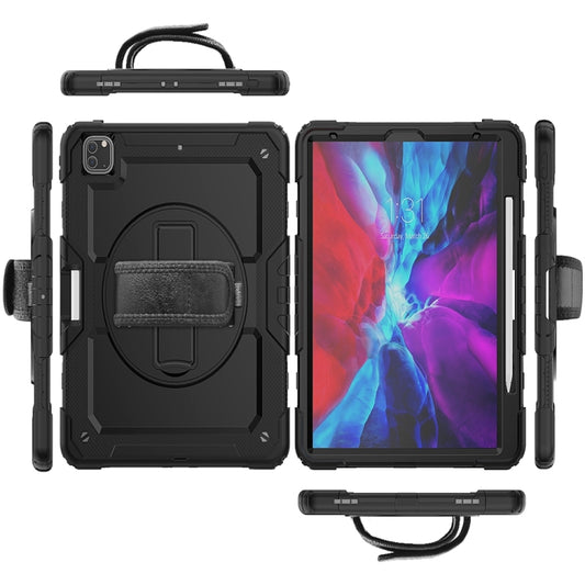 For iPad Pro 13 2025 / 2024 Lucky Wheel Grip Silicone Hybrid PC Tablet Case with Shoulder Strap(Black) by buy2fix