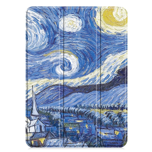 For iPad Pro 11 2025 / 2024 Custer Painted 3-Fold Holder Smart Leather Tablet Case(Starry Sky) by buy2fix