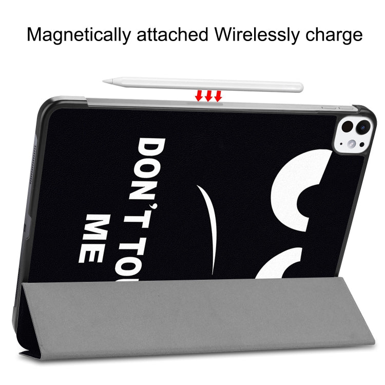 For iPad Pro 11 2025 / 2024 Custer Painted 3-Fold Holder Smart Leather Tablet Case(Big Eye Me) by buy2fix